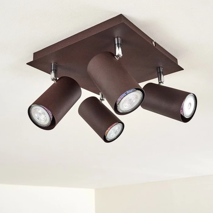 Hofstein Zuoz Deckenleuchte Chrom, Rostfarben, 4-flammig 9 Hofstein Zuoz Deckenleuchte Chrom, Rostfarben, 4-flammig – Bild 9