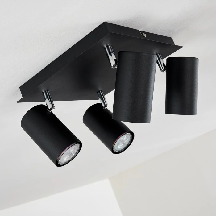 Hofstein Zuoz Deckenleuchte Chrom, Schwarz, 4-flammig 6 Hofstein Zuoz Deckenleuchte Chrom, Schwarz, 4-flammig – Bild 6