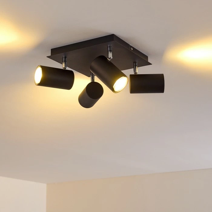 Hofstein Zuoz Deckenleuchte Chrom, Schwarz, 4-flammig 7 Hofstein Zuoz Deckenleuchte Chrom, Schwarz, 4-flammig – Bild 7