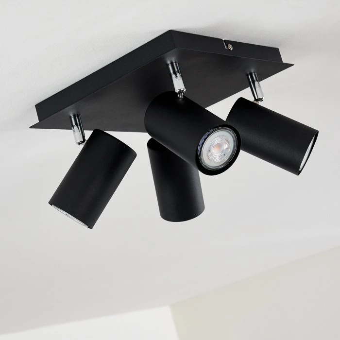 Hofstein Zuoz Deckenleuchte Chrom, Schwarz, 4-flammig 9 Hofstein Zuoz Deckenleuchte Chrom, Schwarz, 4-flammig – Bild 9